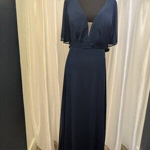 Navy Blue Floor Length Gown
